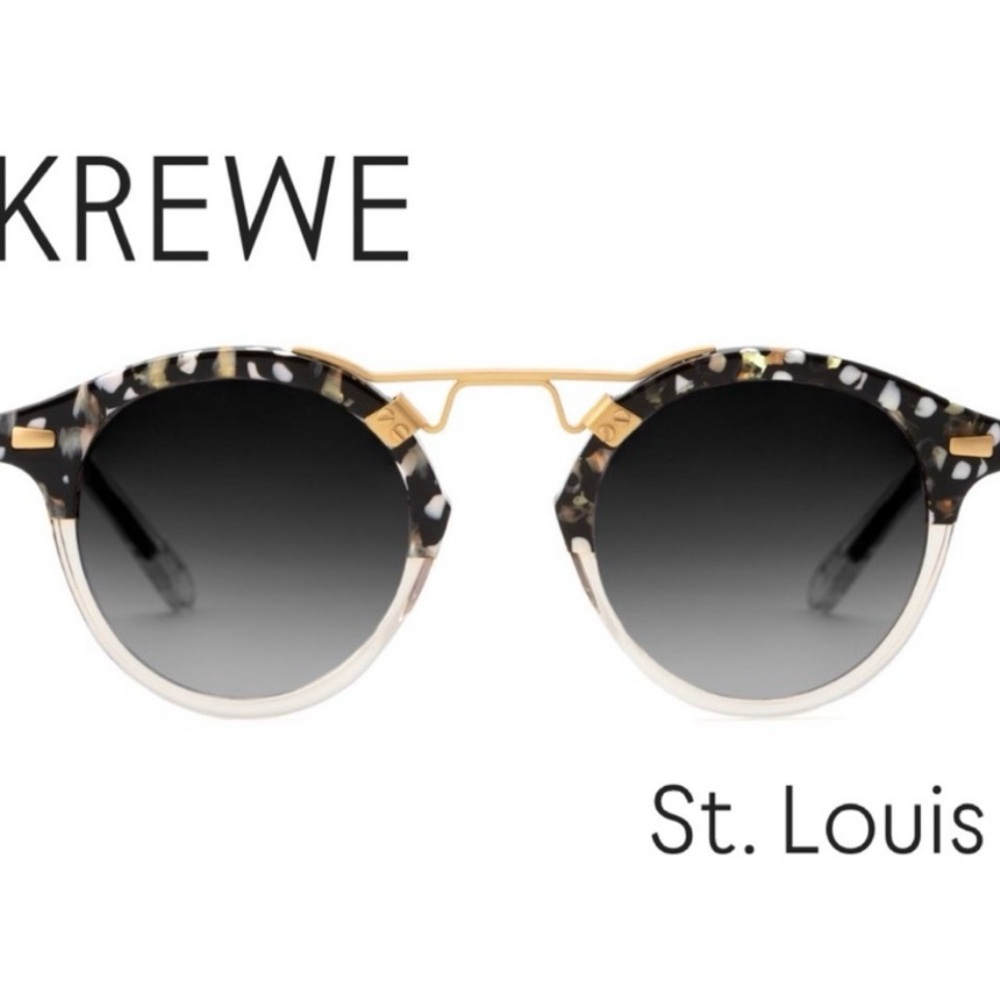 KREWE St. Louis Tortoise Gold Frame Sunglasses with Black Gradient Lenses